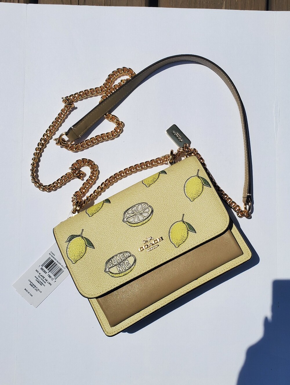 NWT Coach Mini Klare Crossbody Bag With Lemon Print